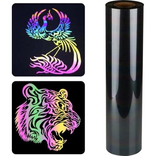 Rainbow Reflective Heat Transfer Vinyl Roll Htv for T Shirts Shoes Cricut Iron ons for T-Shirt Printed PU Heat Transfer Vinyl