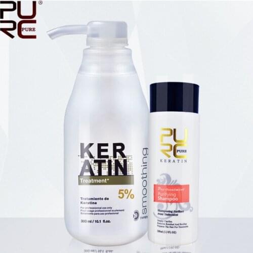 5% formalin 300ml keratin hair treatment and one piece 100ml purifying shampoo hot sale hair treatment hot sale