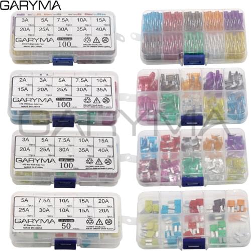 100pcs Mini Blade Fuse Assortment Auto Car Motorcycle SUV FUSES Kit APM ATM 2A 3A 5A 7.5A 10A 15A 20A 25A 30A 35A