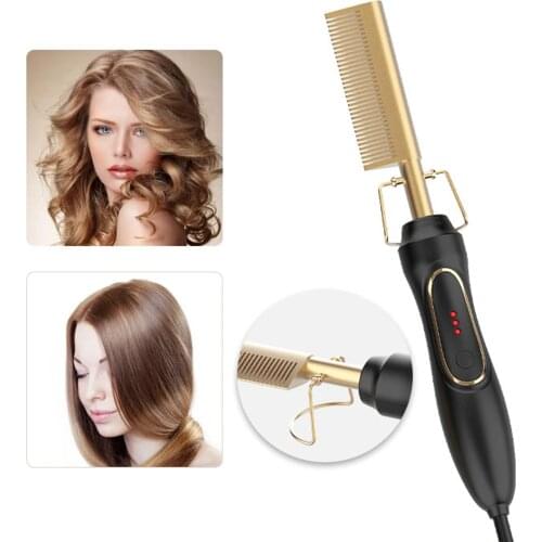 Electric Heating Comb Hot Comb Electric Straightening Hair Natural Brush Beard Straightener Lace Glue