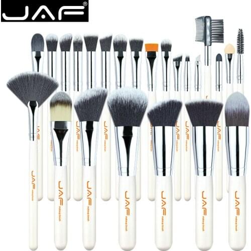 JAF 24pcs High Quality Makeup Brushes Tools, Professional Vegan Makeup Brush Set, Premium Makeup Brush Kit J2434Y-W