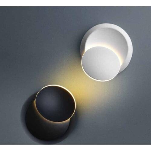 Creative 360° Rotation Chasing Moon Wall Light 3D Crescent Moon Adjustable Wall Lamp For Bedroom Bar Art Home Wall Sconce WA112