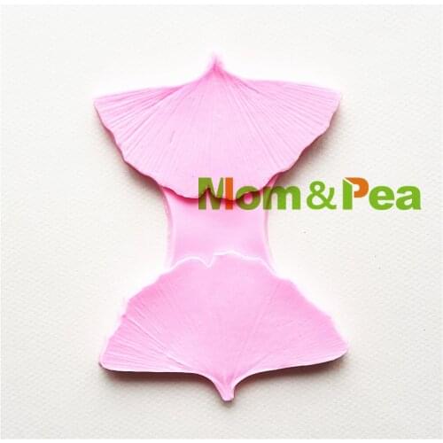 Mom&Pea MPA1701 Ginkgo Leaf Shaped Silicone Mold Cake Decoration Fondant Cake 3D Mold Food Grade Soap Mold