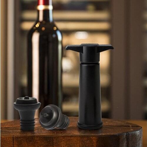 Wine Bottle Saver Vacuum Bottle Stopper Set Pump and Caps Sealing Preserver Wine Drinks Bottle Hat Caps Silicone Wine Stoppers