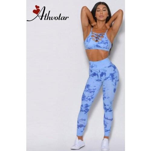 NORMOV Printing Seamless Gym Sets Women Fitness Suits Jogging Femme Tracksuit Yoga Sets Sport Bra and Push Up Leggings