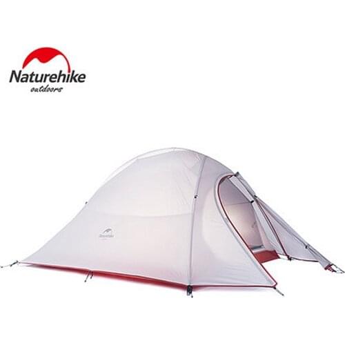1.2KG Naturehike Tent 20D Silicone Fabric Ultralight 2 Person Double Layers Aluminum Rod Camping Tent 3 Season With 2 Person Mat