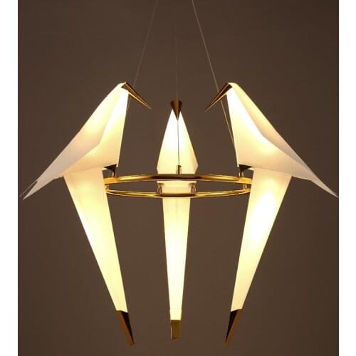 Posmodern Iron Acryl Art Deco Love Bird Designer Lustre Suspension Luminaire Lampen LED Chandelier Lighting For Foyer