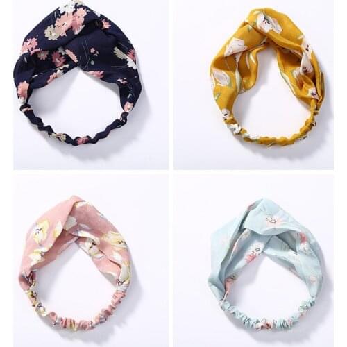 Fashion Women Girls Summer Bohemian Hair Bands Print Headbands Vintage Cross Turban Bandage Bandanas HairBands Hair Accessories