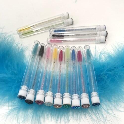 Lash Wands 20pcs/Lot Hot Sale Eyelashes Brushes with Clear Tube Container Eyelash Applicator
