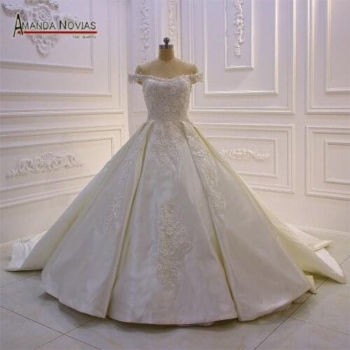 Robe de mariage 2019 wedding gown satin wedding dress with straps