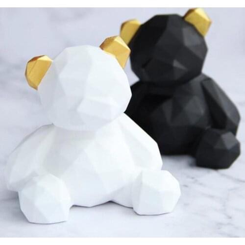 Silicone Mold Geometric Bear-shaped Non-stick Fondant Cake Molds Baking Tools For Chocolate DIY Craft Jewelry Pendant Decoration