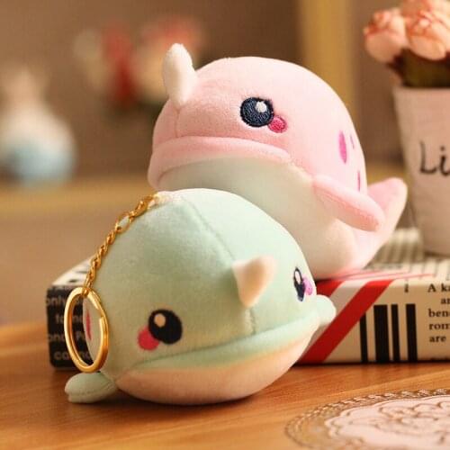 Cute12cm plush unicorn whale pretty Favorite Keychain bag decoration soft good quality christmas festival gift for friend kid