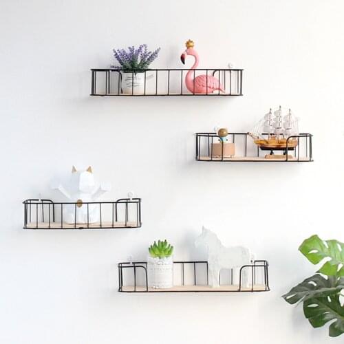 Nordic Simple Iron Shelf Art Commodity Kitchen Bathroom Storage Rack Shop Decoration Home Wall Hanger Rack Decorative Frame