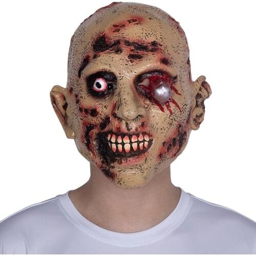 Horror Zombie Mask Halloween Fancy Dress Party Cosplay Costume Scary Rotten Head Props Latex Masks Headgear