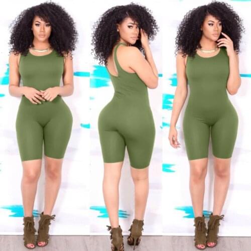Women Sexy Sleeveless Sport Yoga Sets Short Romper Jumpsuit Stretch Bodysuit Yoga Pants Fitness Running Leggings