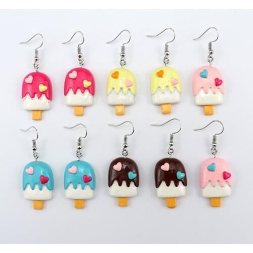 Popsicle Ice Cream Hanging Earrings For Women Imitation Food Geometric Earring Girls Funny Cute Aesthetic Kawaii Jewelry
