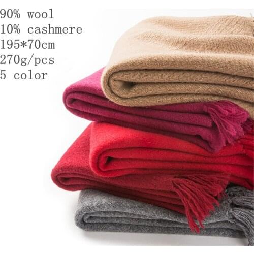 Naizaiga 90% wool 10% cashmere blending women wrap winter warm scarf thicken camel big size pashmina shawl , JY12