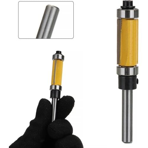 1pc 1/4" Shank Double Bearing Woodworking Cutter Pattern Flush Trim Router Bit Wood Template Milling Drill Bit