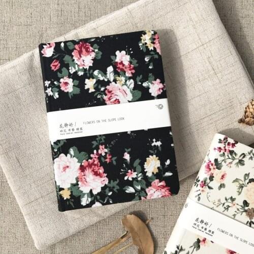 1pcs Japanese floral fabric handbook notepad creative notebook blank hardcover student graffiti notebook