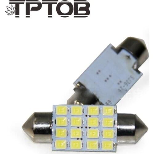TPTOB 10 Pcs Led Car Reading Light Bulb Kit Universal 36mm 39mm Super Bright 4014 SMD Canbus Error Free Auto Interior Doom Lamp