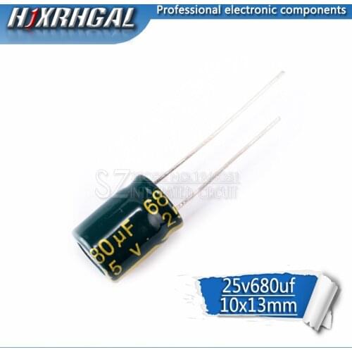 20PCS Higt quality 25V680UF 10X13 680UF 25V 10*13 Electrolytic capacitor hjxrhgal