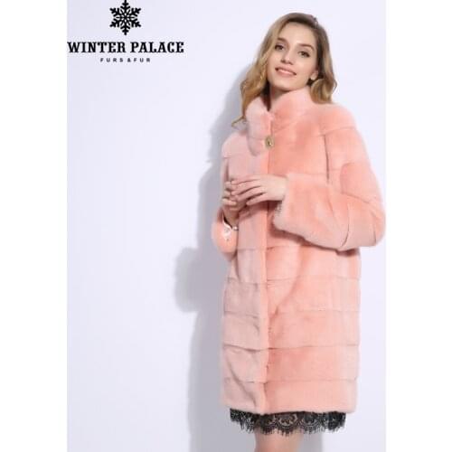 2018 New style fashion fur coat natural mink stand Collar good quality mink fur coat women natural black coats of fur