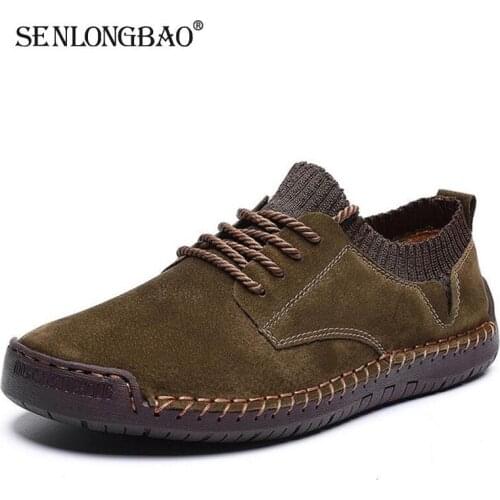 2020 New Mens Casual Shoes Fashion Men Shoes High Quality Leather Flat shoes Outdoor Breathable Mens Dresses Shoe Big Size 48