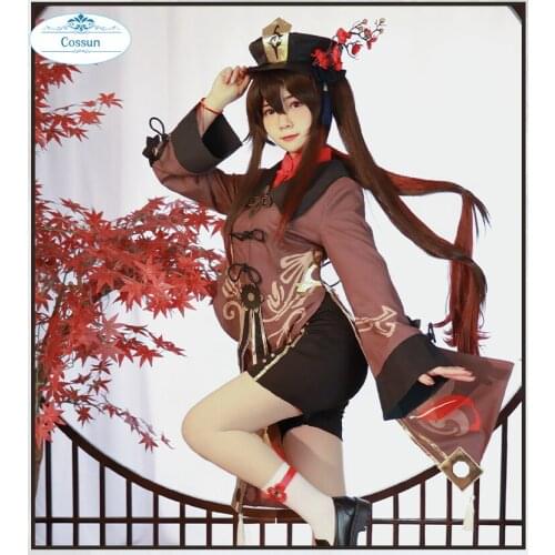 2021 Anime! Genshin Impact Hutao LiYueGang Game Suit Hu Tao Lovely Uniform Cosplay Costume Halloween Party Outfit For Women NEW
