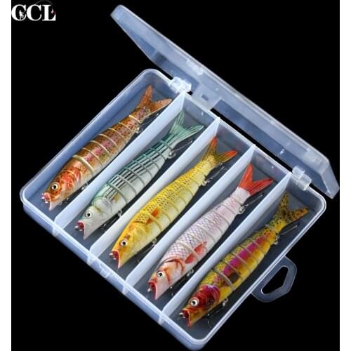 5pcs/lot 140MM 21.5G Wobble Lure 8 Segments Jointed Swimbait Minnow Fishing Sink Artificial Bait Fishing Lures