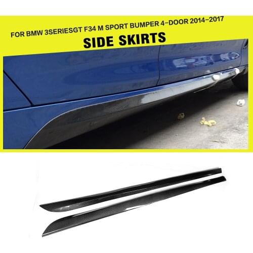 Car Styling Carbon Fiber Auto Racing Side Skirts Lip Extension for BMW 3 Series F34 GT M Sport M tech 4-Door 2014 - 2017