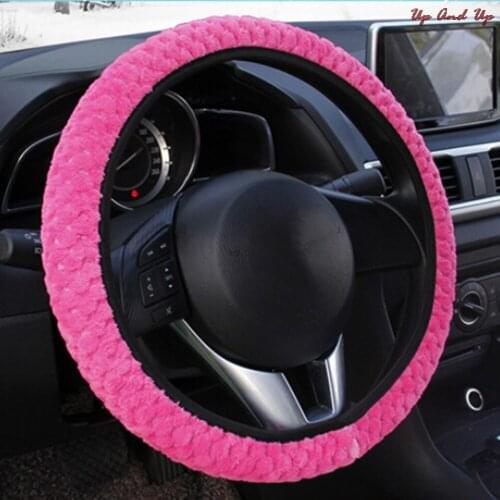 DIY Winter Car Steering Wheel Cover Anti-Slip Plush Sport Type car steering wheel covers Auto Interior Accessories