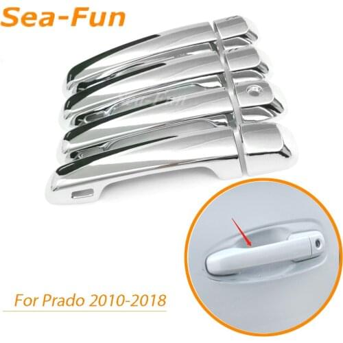 For Toyota Land Cruiser Prado 2010 - 2018 Car Chromium Electroplating Door Handle Trim Cover Sticker ABS Chrome Accessories