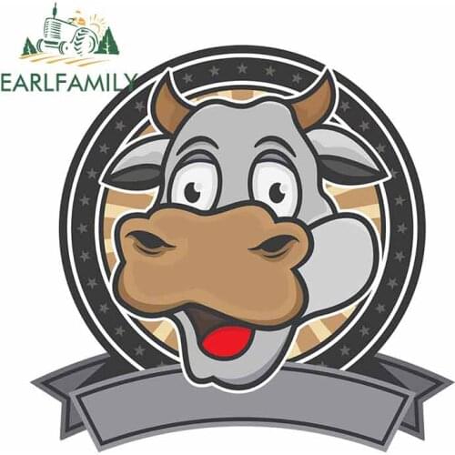 EARLFAMILY 13cm x 11.5cm Car Sticker Cow LOGO Decal Car Bumper Window Decoration Vinyl Material Waterproof Car Styling