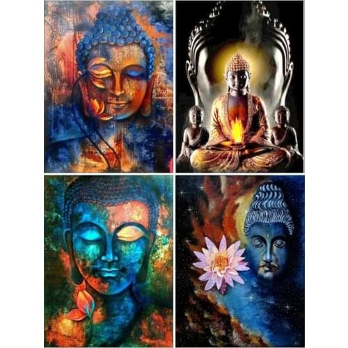 EverShine DIY Diamond Mosaic Full Display Religion Picture Of Rhinestones Diamond Painting Full Square Buddha Cross Stitch Gift