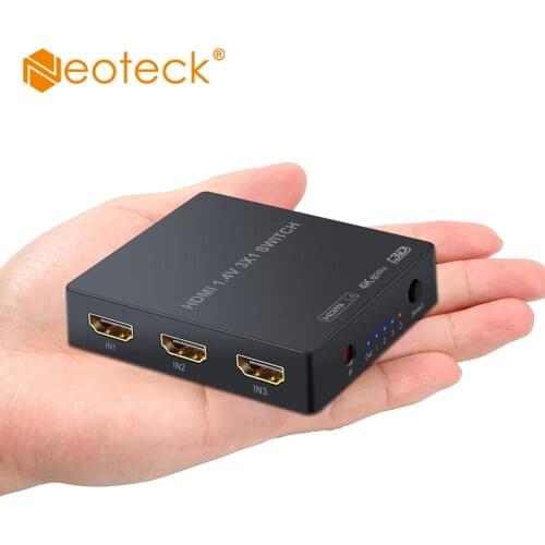 Neoteck 3 Port HDMI Switcher HDMI Hub 3 In 1 Out Support 4K 3D For Blu-ray DVD PS3 PS4 TV Box Laptop Projector HDTV HDMI Switch