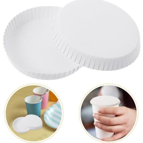 100 Pcs Disposable Cup Covers Household Tea Cup Covers Paper Drinking Cup Lids