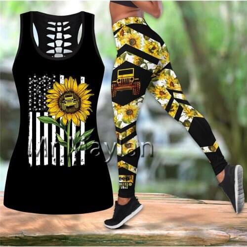 3D Digital Printed Car Sunflowers Hollow Tanktop Women Sexy Vest Girls Fashion Tank tops Clothes Ropa Mujer Oversized Drop Ship