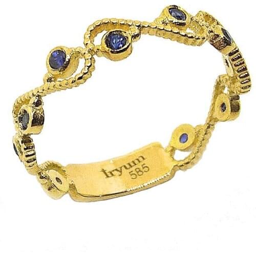 14k Gold Natural Sapphire Fancy Ring PY1091-1