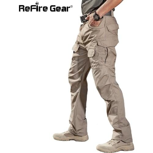 ReFire Gear New Tactical Cargo Pant Men SWAT Solid Combat Army Military Trousers Male Casual Autumn IX2 Cotton Many Pockets Pant
