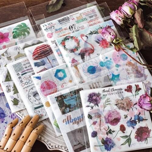 10Pcs/pack Kawaii Plant/animal Pattern Travelling Sticker Scrapbooking Creative DIY Journal Decorative Adhesive Label Stationery