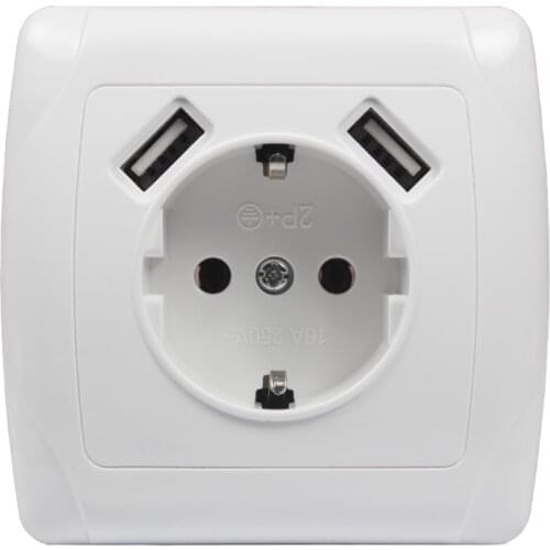 USB Wall Socket Out Let Free shipping Double USB Port 5V 2A Usb enchufes para wall outlet usb outlet steckdose A011 wall panel