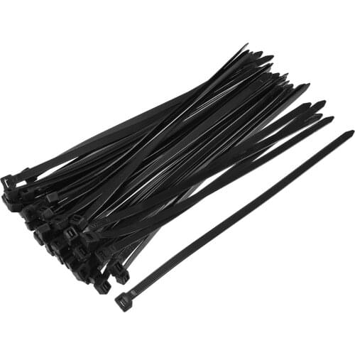 Uxcell Nylon Cable Ties 12 Inch Self-Locking Zip Ties 0.3 Inch Width Black 50pcs