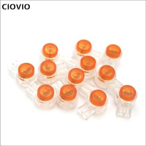 CIOVIO 400 pcs Connector Crimp Connection Terminals K1 Connector Waterproof Wiring Ethernet Cable Telephone Cord Term
