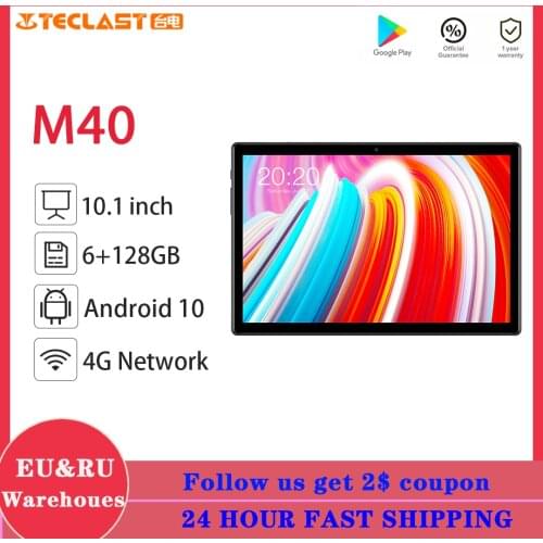 Teclast M40 10.1inch Octa Core Dual 4G Network Android 10.0 Phone Call Tablets 1920 x 1200 6GB RAM 128GB ROM T618 GPS Tablet PC