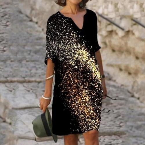 Harajuku Womens Summer Dresses Sex Printed Casual V-neck Ladies Vintage Dress Beach Short Sleeve Streetwear Dress Платье