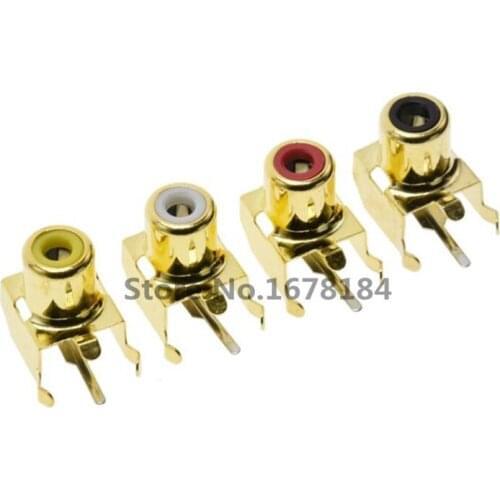 50PCS Gold plating PCB Lotus AV Audio Video Connecctors Jacks Soldering Type RCA Female Audio Socket