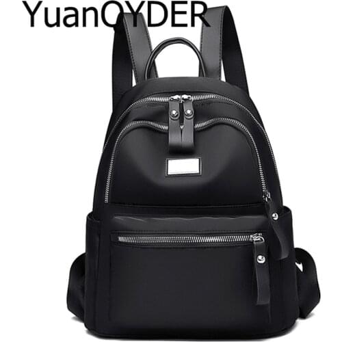 Oxford Cloth Womens Backpack Fashion Simple School Bag Teenagers Girls Black Backpack Waterproof Shoulder Bags Female Mochila