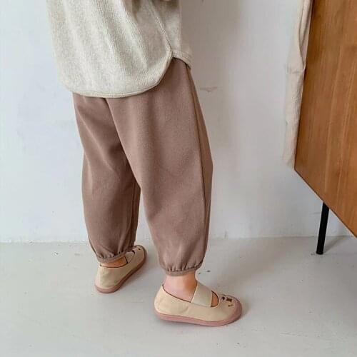 Spring Summer thin solid color casual trousers Girls cotton loose 3 colors all-match pants