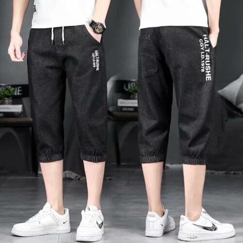 Spring Autumn Mens Shorts Korean Fashion Streetwear Letter Printed Shorts Men Casual Men Clothing Knee Length Sweat Shorts Men