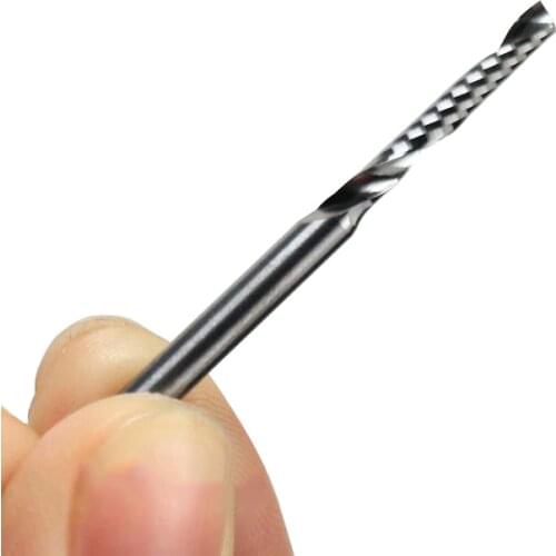 5pcs 3.175*2.5*17mm One Flute Spiral End Mill Cutter Tungsten Carbide Tools Wood Engraving Bits on CNC Machine